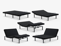 Collage showing four adjustable positions of the Ascension® Ultra Adjustable Power Base on a light gray background.