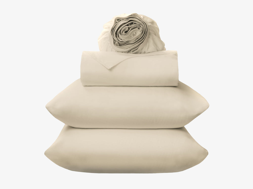 Bamboo sheets khaki stacked