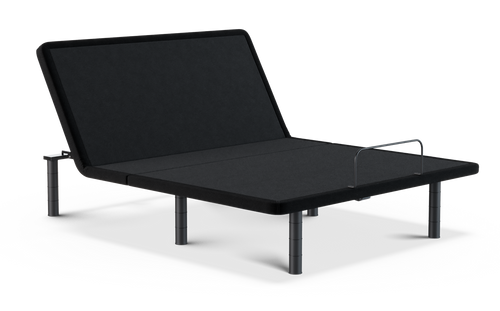 Brooklyn Bedding Signature Hybrid on the Ascension® Luxe Adjustable Power Base with the head section raised in a modern bedroom